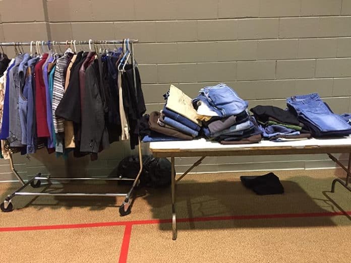 There was a table specifically for denim jeans at the Toms River Presbyterian Church during last year’s survey. (Photo by Kim Bosco)