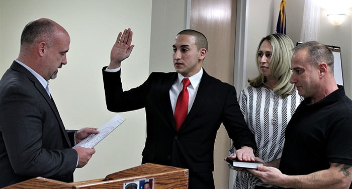 Toms River resident Michael Gardner was sworn in. (Photo courtesy Manchester Township)