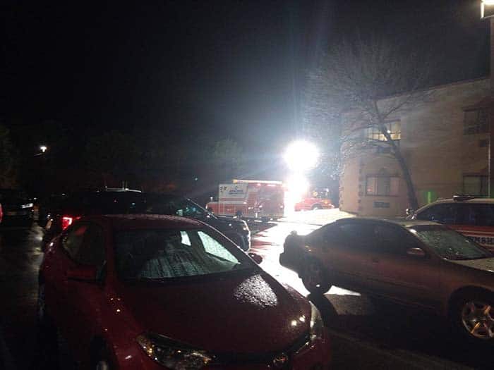 Emergency crews worked to evacuate about 30 first-floor residents from the facility. (Photo courtesy Jersey Sure News Network)