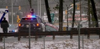 The reportedly single-vehicle accident happened around 11 a.m. (Photo courtesy Ocean County Scanner News)