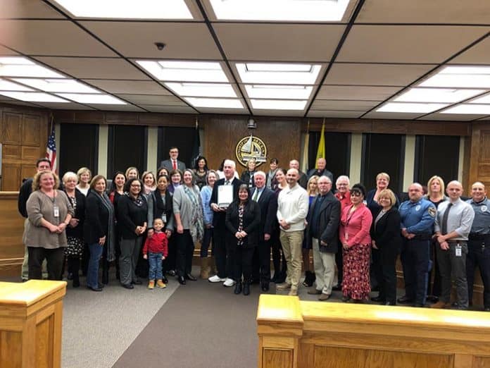 Many township employees came out to wish township zoning officer Sean Kinnevy well on his retirement. (Photo by Judy Smestad-Nunn)