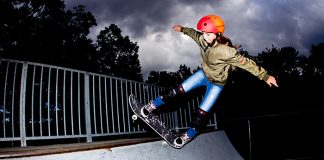 Paige Luyster, 13, skates at the Jackson location. (Photo courtesy Sean Brady from Grit & Grace Skate)