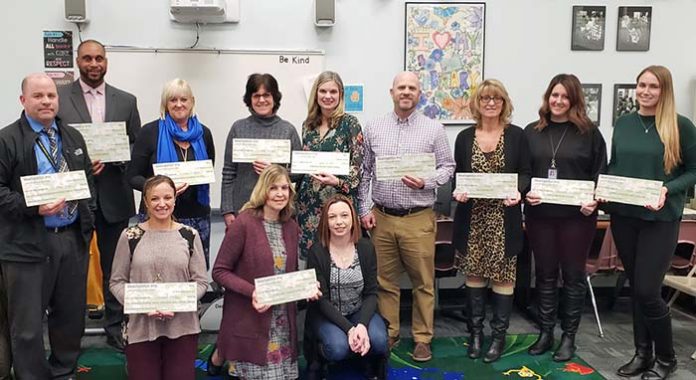 PTA grant winners and principals representing absent grant winners. (Photo courtesy Manchester Township School District)