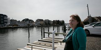 Deborah Mura lives very close to Silver Bay. Though Sandy hit more than 6 years ago, her imprint is still seen and felt in this neighborhood. (Photo by Jennifer Peacock)