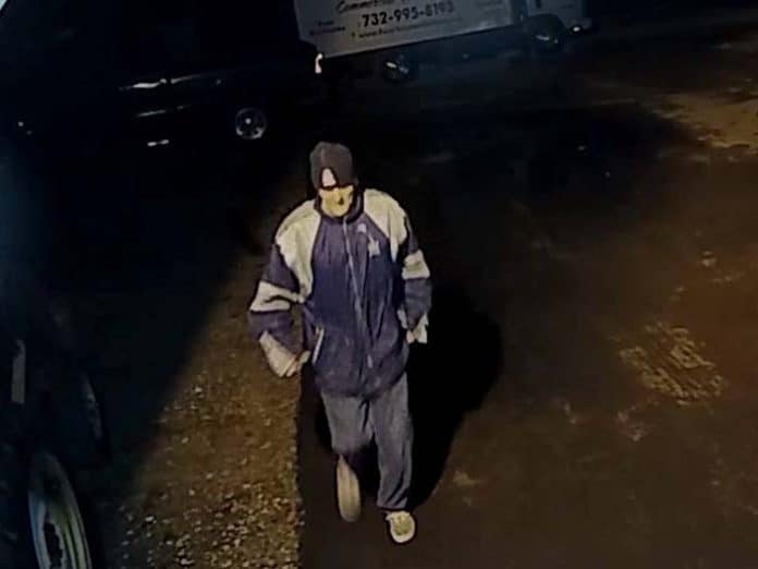 Ring security footage shows the man coming onto the property and leaving with the ladder. (Photo courtesy Jackson Township Police)