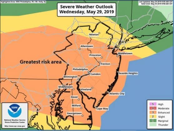 Area Under Severe Thunderstorm Warning, Tornado Watch - Jersey Shore Online