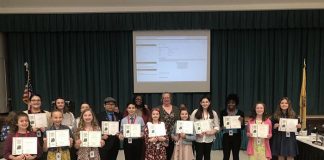 On April 17, Howell Township Schools held its annual Howell Township Student Board of Education Day where students get a taste of what it’s like to run the district. (Photo courtesy Howell Board of Education)