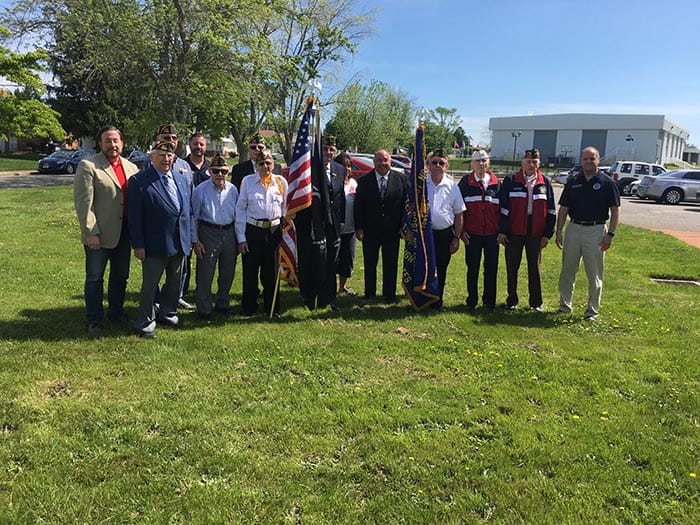 Mayor Amato, Councilmen Buscio, Bacchione and Grosse with Councilwomen Gingrich and Noonan with members of the Silver Holiday Post 10185 at an Armed Forces Day ceremony on Saturday, May 17, 2019. (Photo courtesy Carmen Amato)