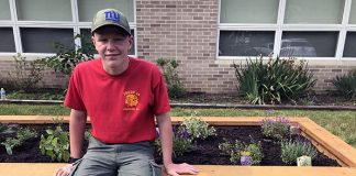 Ryan Holsey, 16, of Jackson made it his mission to build a raised sensory garden for individuals with intellectual and developmental disabilities (I/DD) at The Arc of Monmouth’s Tinton Falls headquarters. (Photo courtesy Arc of Monmouth)