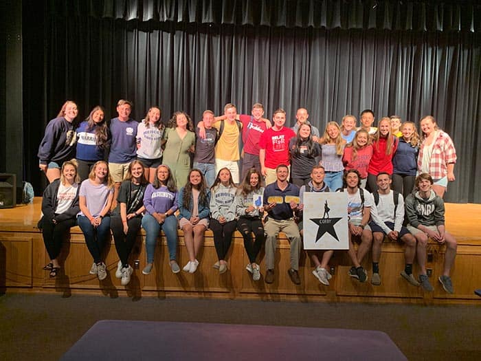 Students, mostly from Corby's two AP classes, pooled their money to buy the coveted Hamilton tickets. (Photo courtesy Thomas Corby)