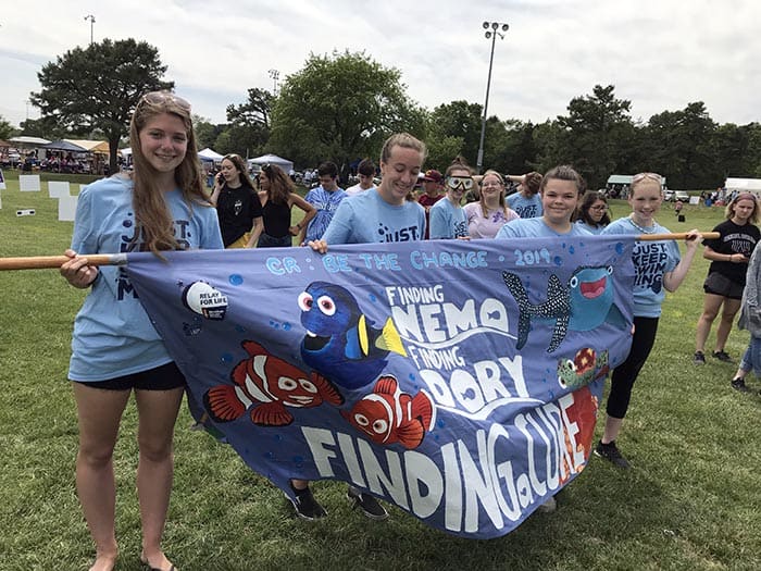 Mikayla DeMarco, Savannah Quick, Riley Ackerson, and Amanda Eggen made up part of the team “Central Regional Be The Change.” (Photo by Chris Lundy)