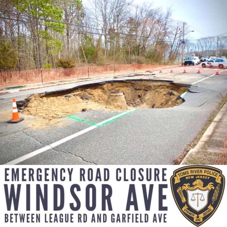 Sinkhole Being Repaired On Toms River Street Jersey Shore Online