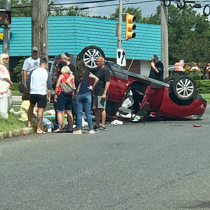 Car Flips Over In Route 37 Crash, Injuries Reported - Jersey Shore Online