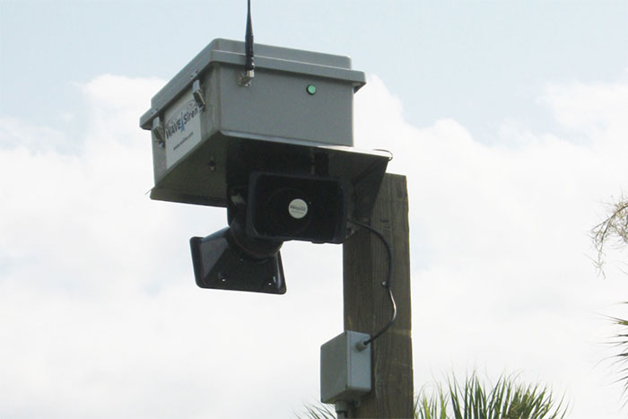 Beach Equipped With Lightning Sensor