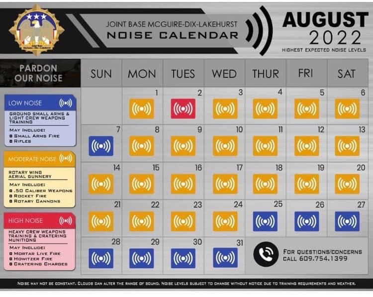 Moderate Training Noise At Joint Base For August