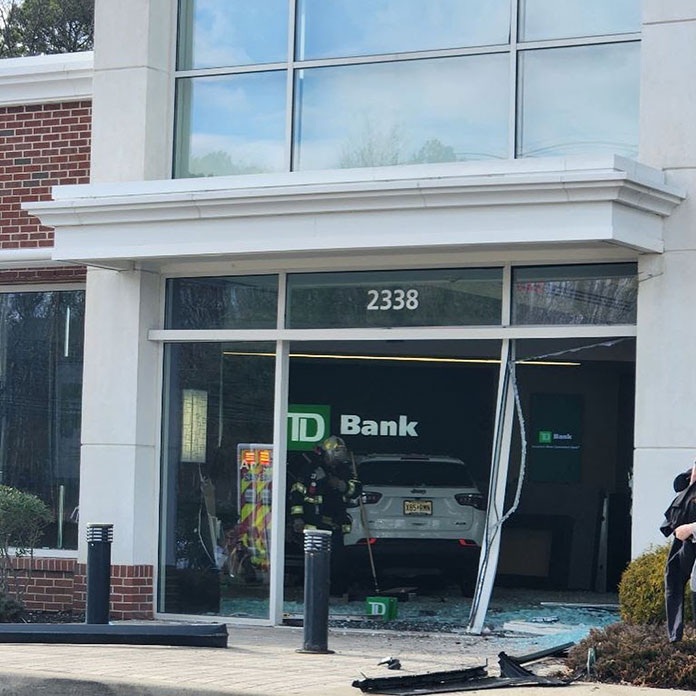 Car Crashes Into Ocean County Bank