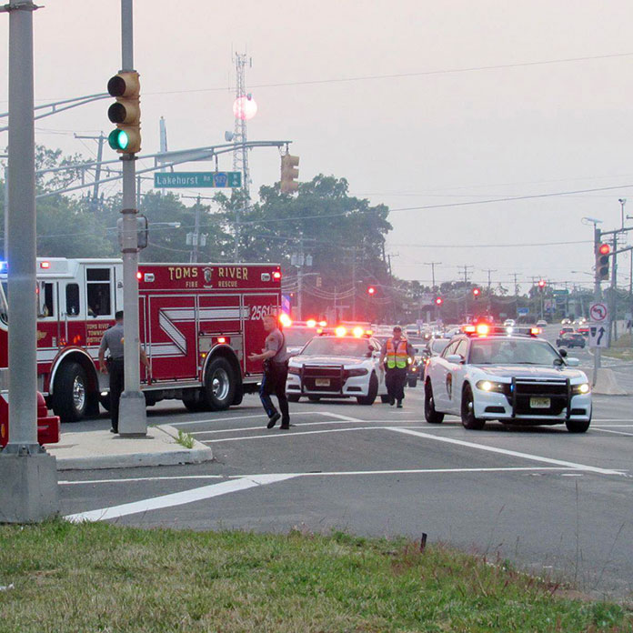 Car Crashes Into Pole, Causes Brush Fire In Toms River