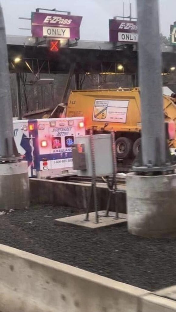 Police: 2 Injured When Garbage Truck Hits Toll Plaza