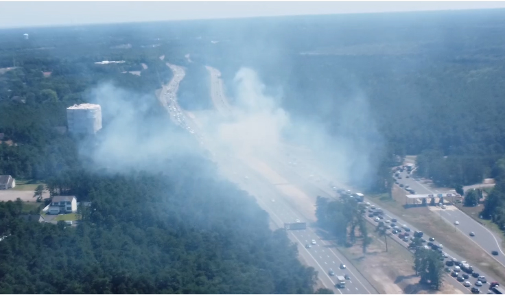 Ocean County Wildfire Breaks Out On Parkway Median