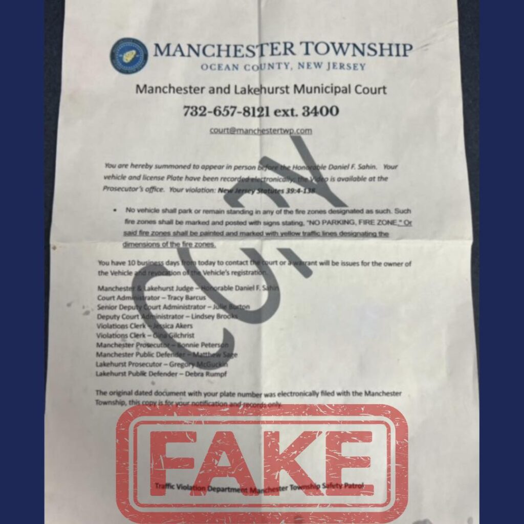 Police Warn About Fake Court Fliers On Cars