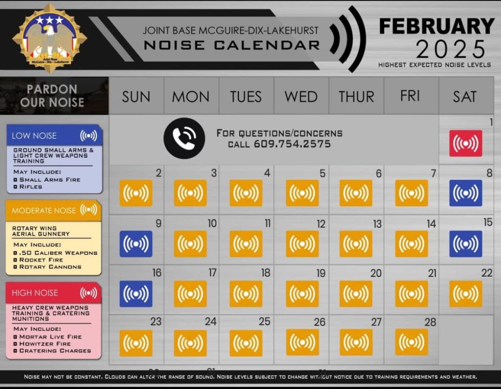 Moderate Training Noise At Joint Base For February