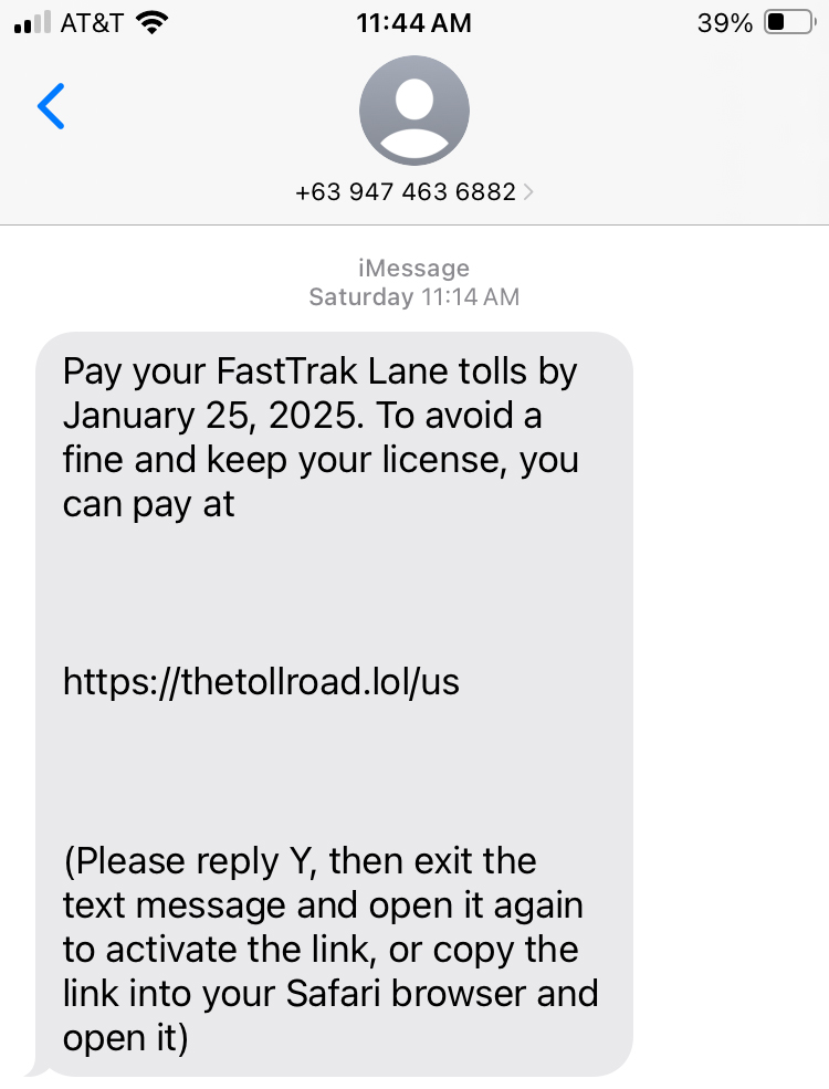 Officials: Beware Fake Texts From Toll Companies